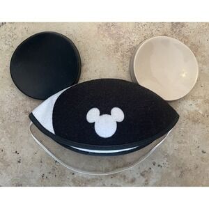 Disney Ear Hat Black White Mickey Mouse Cap Rare Vintage Ying Yang